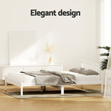 Artiss Bed Frame Double Size Wooden White SOFIE - Rear View