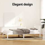 Artiss Bed Frame King Single Size Wooden White SOFIE - Rear View