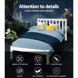 Artiss Bed Frame King Single Size Wooden White SOFIE - 45-Degree Angle