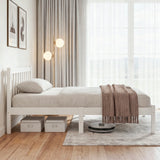 Artiss Bed Frame Queen Size Wooden White SOFIE - Rear View