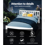 Artiss Bed Frame Queen Size Wooden White SOFIE - 45-Degree Angle