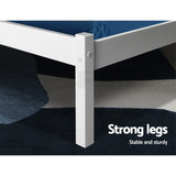 Artiss Bed Frame Queen Size Wooden White SOFIE - Close-Up Angle