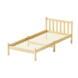 Artiss Bed Frame Single Size Wooden Oak SOFIE - Front View