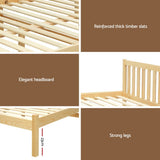 Artiss Bed Frame Single Size Wooden Oak SOFIE - Close-Up Angle