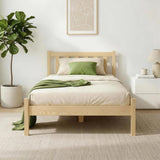 Artiss Bed Frame Single Size Wooden Oak SOFIE - Low Angle
