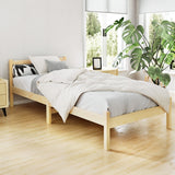 Artiss Bed Frame Single Size Wooden Oak SOFIE - Low Angle