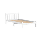 Artiss Bed Frame Single Size Wooden White SOFIE - Front View