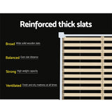 Artiss Bed Frame Double Size Wooden White RIO - Rear View