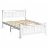 Artiss Bed Frame Double Size Wooden White RIO - Front View