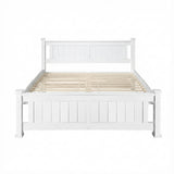 Artiss Bed Frame Double Size Wooden White RIO - Top-Down View
