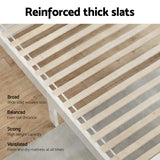 Artiss Bed Frame Double Size Wooden White RIO - Rear View