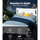 Artiss Bed Frame Queen Size Wooden White RIO - Top-Down View