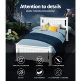 Artiss Bed Frame Single Size Wooden White RIO - Top-Down View