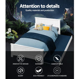 Artiss Bed Frame King Single Size Wooden Trundle Daybed White ELVIS - Side View
