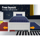 Artiss Bed Frame King Single Size Wooden Trundle Daybed White ELVIS - Rear View