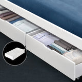 Artiss 2x Bed Frame Storage Drawers Trundle White - Close-Up Angle