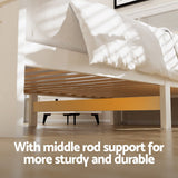 Artiss Bed Frame King Single Size Wooden with 2 Storage Drawers White - Top-Down View