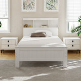 Artiss Bed Frame King Single Size Wooden with 2 Storage Drawers White - Close-Up Angle