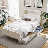 Artiss Bed Frame King Single Size Wooden with 2 Storage Drawers White - Close-Up Angle