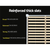 Artiss Bed Frame Double Size Wooden White PONY - 45-Degree Angle