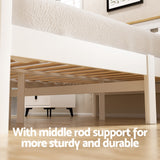 Artiss Bed Frame Single Size Wooden Platform with 2 Storage Drawers White PONY - Side View