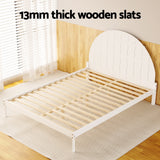Artiss Bed Frame Queen Size Wooden White DALY - 45-Degree Angle