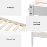 Artiss Bed Frame Queen Size Wooden White DALY - Rear View