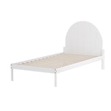 Artiss Bed Frame Single Size Wooden White DALY - Rear View