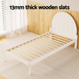 Artiss Bed Frame Single Size Wooden White DALY - 45-Degree Angle