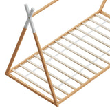 Artiss Bed Frame Wooden Kids House Single Frame Oak ENID - Top-Down View