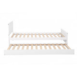 Artiss Single Bed Frame with Trundle Solid Wood Toddler Bunk Bed with Headboard White - Side View