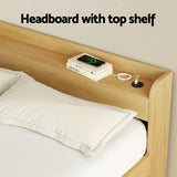 Artiss Bed Frame Double Size with Charging Ports and 2 Drawers AURA - Top-Down View