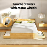 Artiss Bed Frame Double Size with Charging Ports and 2 Drawers AURA - 45-Degree Angle