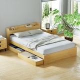 Artiss Bed Frame Double Size with Charging Ports and 2 Drawers AURA - Close-Up Angle