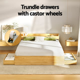 Artiss Bed Frame Queen Size with Charging Ports and 2 Drawers AURA - 45-Degree Angle