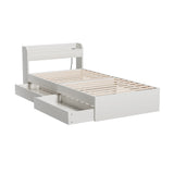 Artiss Bed Frame Single Size with Charging Ports and 2 Drawers AURA - Top-Down View