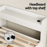 Artiss Bed Frame Single Size with Charging Ports and 2 Drawers AURA - 45-Degree Angle