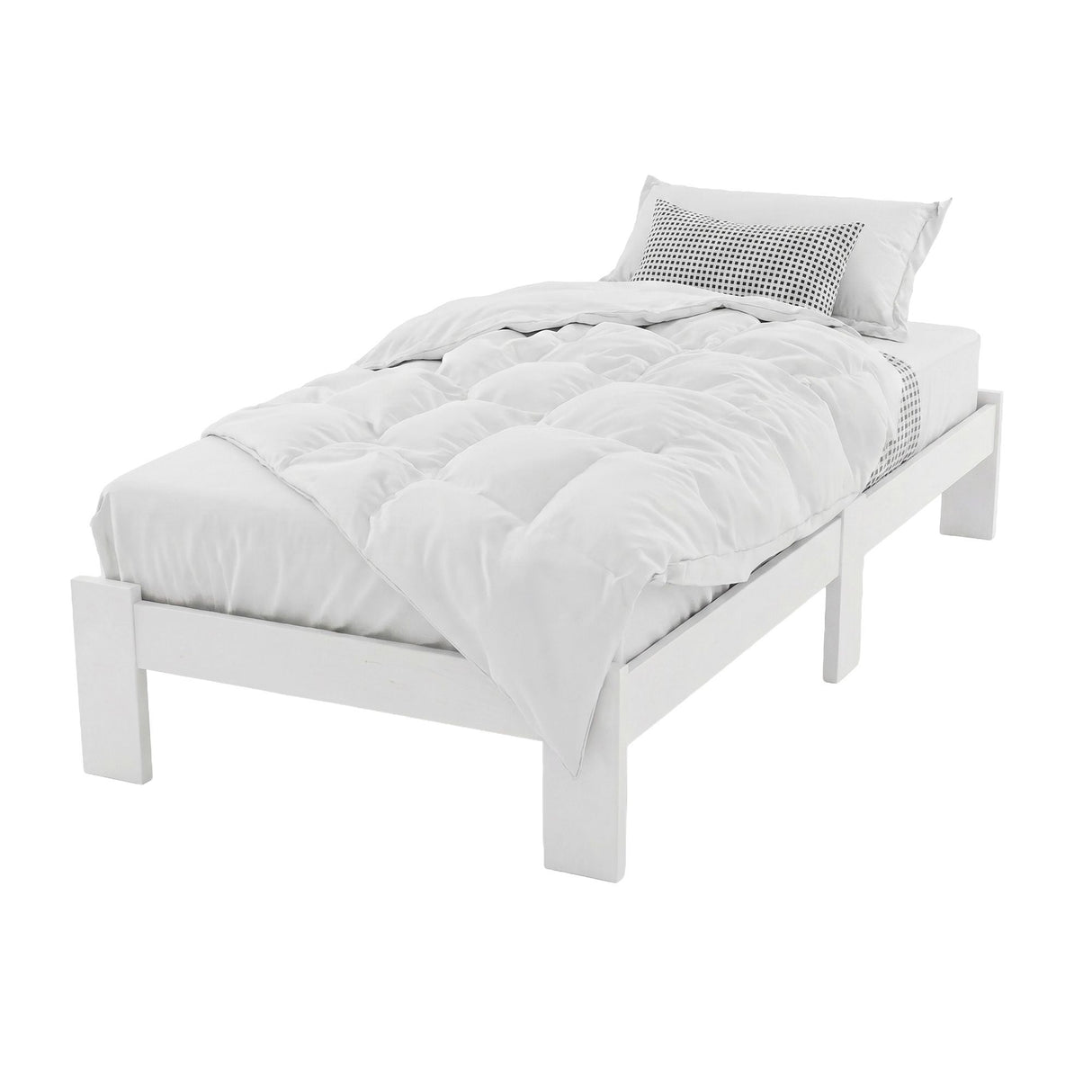 Artiss Bed Frame King Single Size Wooden White JADE