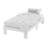 Artiss Bed Frame King Single Size Wooden White JADE - Side View