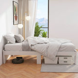 Artiss Bed Frame King Single Size Wooden White JADE - Rear View