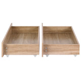 Artiss 2pcs Under Bed Storage with Wheels Rolling Wooden Drawers King Single & Queen - Side View