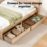 Artiss 2pcs Under Bed Storage with Wheels Rolling Wooden Drawers King Single & Queen - Top-Down View