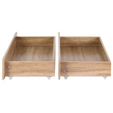 Artiss 2pcs Under Bed Storage with Wheels Rolling Wooden Drawers Single & Double - Side View
