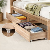 Artiss 2pcs Under Bed Storage with Wheels Rolling Wooden Drawers Single & Double - 45-Degree Angle