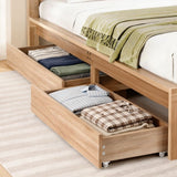 Artiss 2pcs Under Bed Storage with Wheels Rolling Wooden Drawers Single & Double - Close-Up Angle