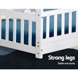 Artiss Bed Frame Wooden Kids House Frame White ROCK - 45-Degree Angle