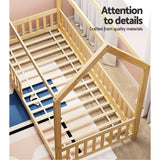 Artiss Bed Frame Wooden Kids House Frame Oak ROCK - Top-Down View