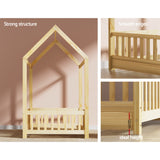 Artiss Bed Frame Wooden Kids House Frame Oak ROCK - 45-Degree Angle