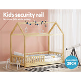 Artiss Bed Frame Wooden Kids House Frame Oak ROCK - Rear View