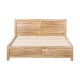 Artiss Bed Frame Double Size Wooden Acacia Wood OATMEAL - Top-Down View